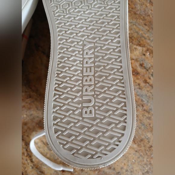 Nwt-Burberry Albridge leather check laceUp Sneaker-Thick WhiteSole-Made In Italy - Picture 11 of 13